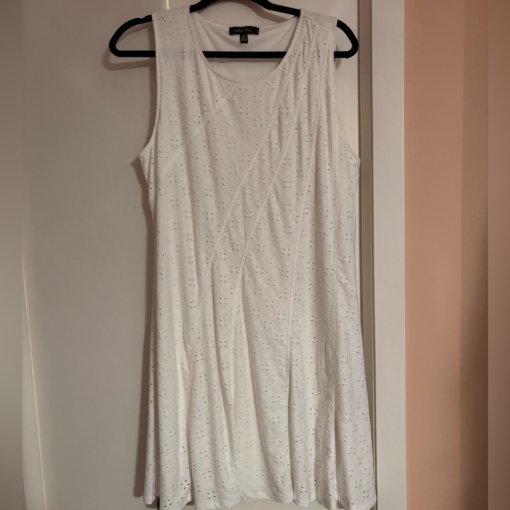 Melissa Paige White Eyelet Midi Dress